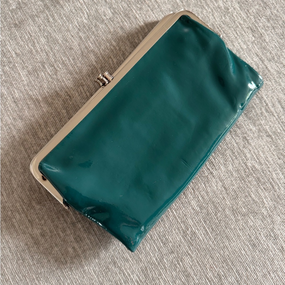 HOBO Lauren Clutch Wallet Teal Patent Leather